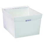 Mustee 19W Wall Mount Laundry Tub, 34 In H, 20 W, 24 L, Faucet Holes,. Fixed Price $79.99.