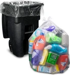 Clear Trash Bags 65 Gallon, (50 W/ties) Large Plastic Recycling Ga.... Fixed Price $47.99.