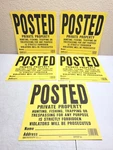 5 Pack Hy-ko Yellow Plastic Sign, Posted Private Property YP-1 New. Fixed Price $15.96.