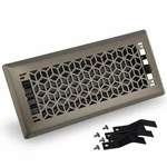 4" X 10" Vector Design Steel Floor Register Metallic Bronze Finish With Mo.... Fixed Price $37.62.