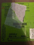 W11622490 Console New Oem Whirlpool Part. Fixed Price $199.95.