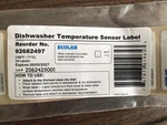 Ecolab Dishwasher Temperature Sensor Label 92682497 (expires: 05/5/2027). Fixed Price $45.00.