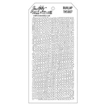 Stampers Anonymous Layering Stencil - Burlap, THS007 By: Tim Holtz. Fixed Price $6.29.