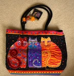 New Laurel Burch Feline Friends #LB771 Shoulder Tote Zipper Top 19"X15" Nwt. Fixed Price $40.00.
