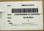 WD21X31879 Ge Configured Cafe Ui Control Wit (j). Fixed Price $109.90.