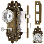 Ceymio Antique Door Knobs Interior Mortise Lock Bronze Crystal Glass. Fixed Price $66.15.