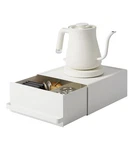 Yamazaki Kitchen Appliance Lower Rack With Drawers, White Approx. W22.2 D27.5. Fixed Price $90.38.