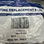 New Oem WD24X25325 Ge, Haier Dishwasher Vent Fan Assembly. Fixed Price $19.99.