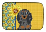 Carolines Treasures Sunflower Longhair Blue Tan Dapple Dachshund Dish Drying Mat. Fixed Price $22.99.