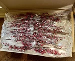 Lot Of 12 Vickerman Christmas Red Burgundy Mixed Berry Branch Sprays 34 Long. Fixed Price $48.00.