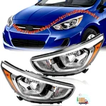 Headlight Assembly Halogen Clear Lens For 2015-2017 Accent Left & Right. Fixed Price $161.50.