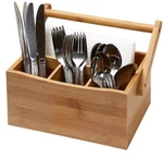 Ybm Home Bamboo Flatware Utensil Caddy With Napkin Holder And Medium, Brown. Fixed Price $27.19.