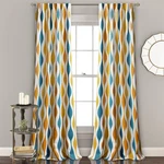 Lush Decor Mid Century Geo Light Filtering Window Curtain Panel Pair, 108" Lo.... Fixed Price $77.00.