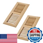 2 Pcs Hardwood White Oak 4X10" Floor Register Drop-in Vent Cover. Fixed Price $62.76.