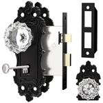Ceymio Antique Door Knobs Interior Mortise Lock Matte Black Crystal G. Fixed Price $69.02.