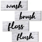 Jetec 4 Pieces Farmhouse Bathroom Wall Decor Wash Signs Rustic Hanging Wooden.... Fixed Price $16.57.
