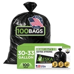 Veska 33 Gallon Trash Bags, Huge 100 W/ties Large Black Garbage 30 .... Fixed Price $44.65.